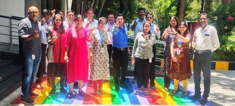 Chennai, India Flex site brought the spirit of pride to the office by painting crosswalks rainbow